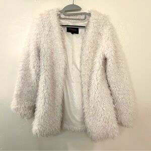 ambiance outerwear faux fur white coat